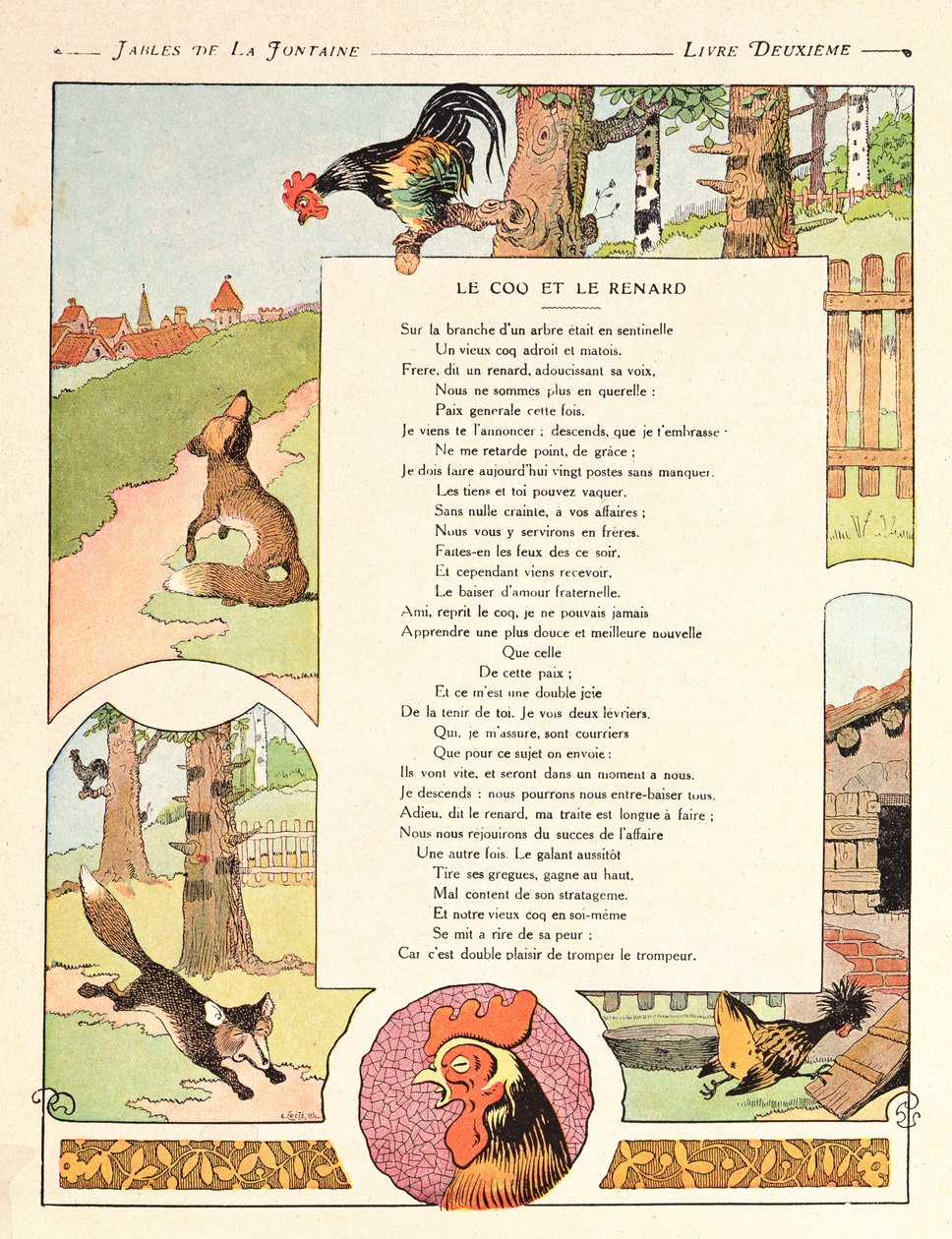 der-hahn-und-der-fuchs-illustration-aus-fabeln-von-jean-de-la